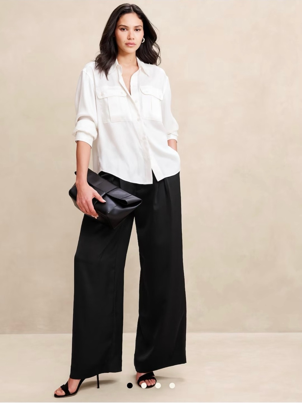 Banana Republic SILKY PLEATED WIDE-LEG PANT